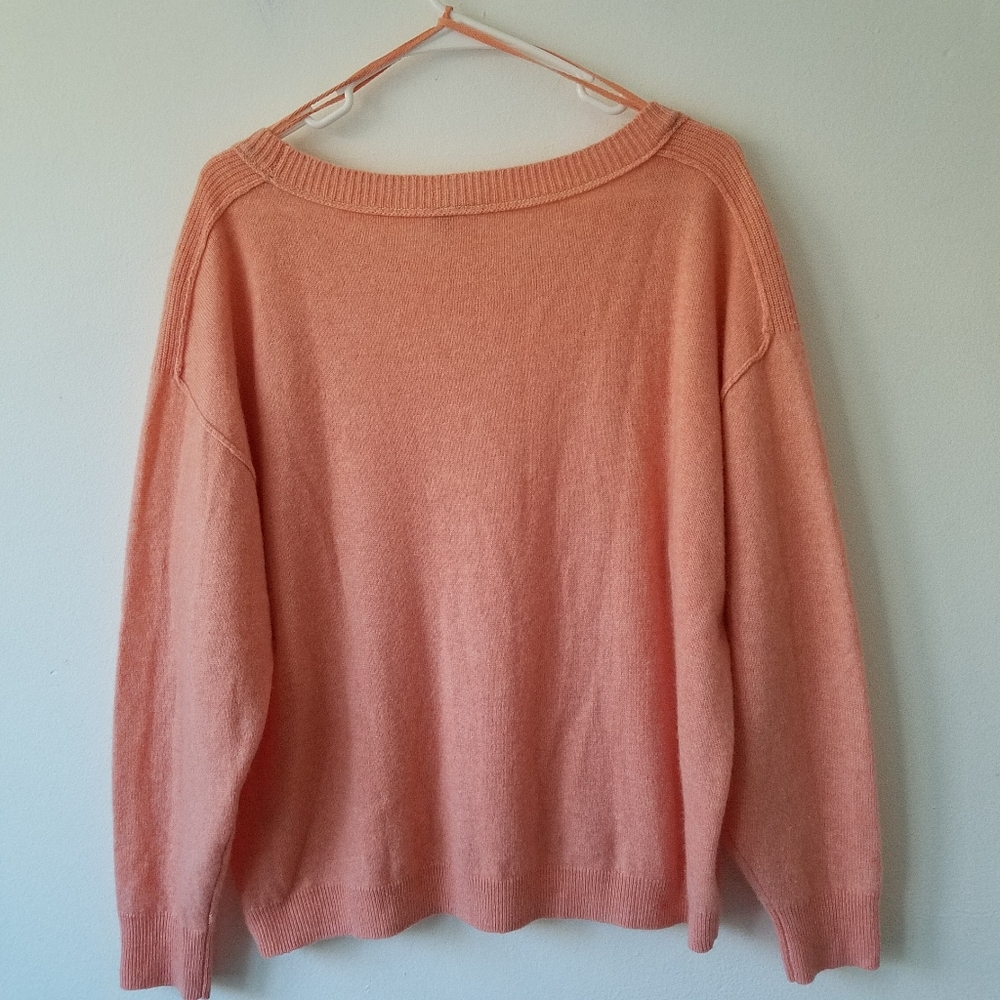 Anrhropologie Pilcro 100% Cashmere Peachy Emmeline Boatneck Sweater Medium - Picture 9 of 14